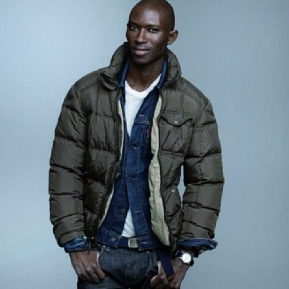 J. Crew Expedition Black Down Puffer Jacket Mens L